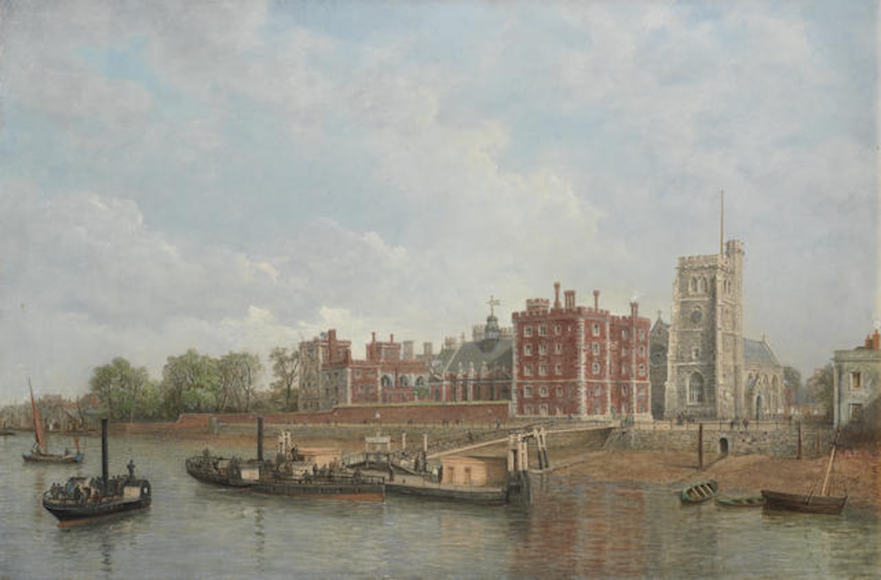 Lambeth Palace from the Thames by Henry Pether
