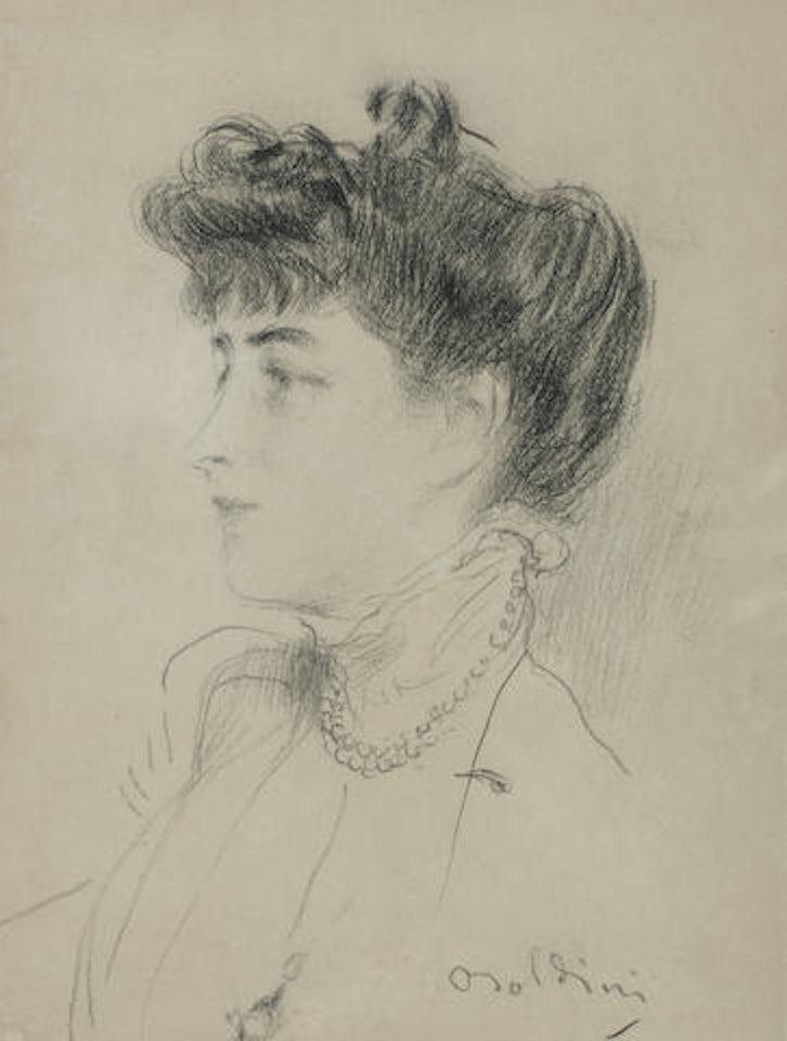 Signora con collana di perle by Giovanni Boldini
