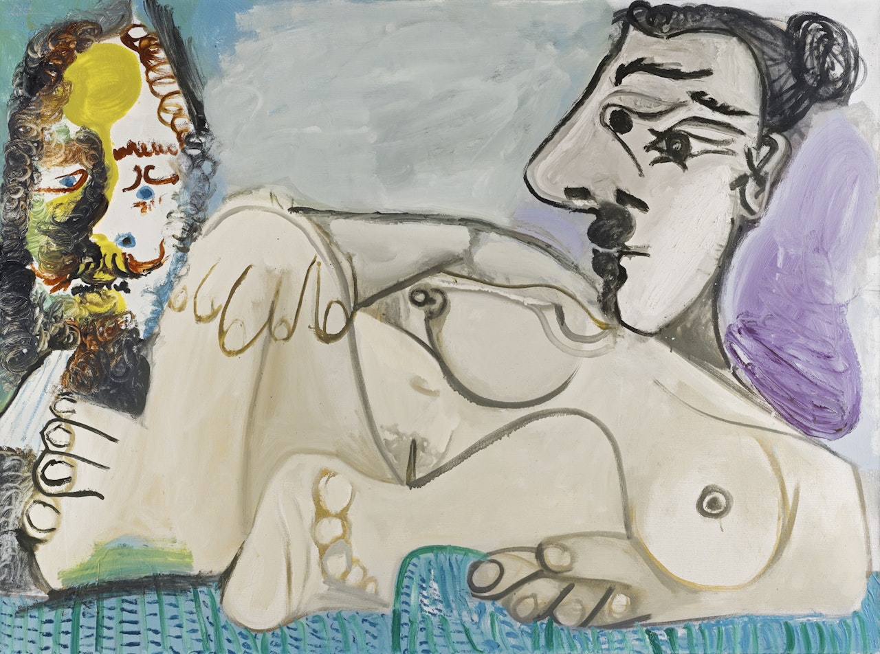 NU COUCHÉ ET TÊTE D’HOMME by Pablo Picasso