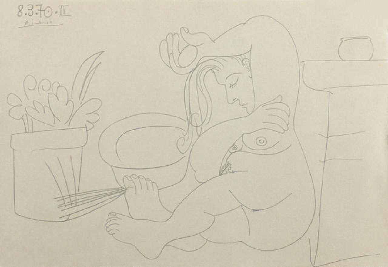 Femme nue à sa toilette by Pablo Picasso