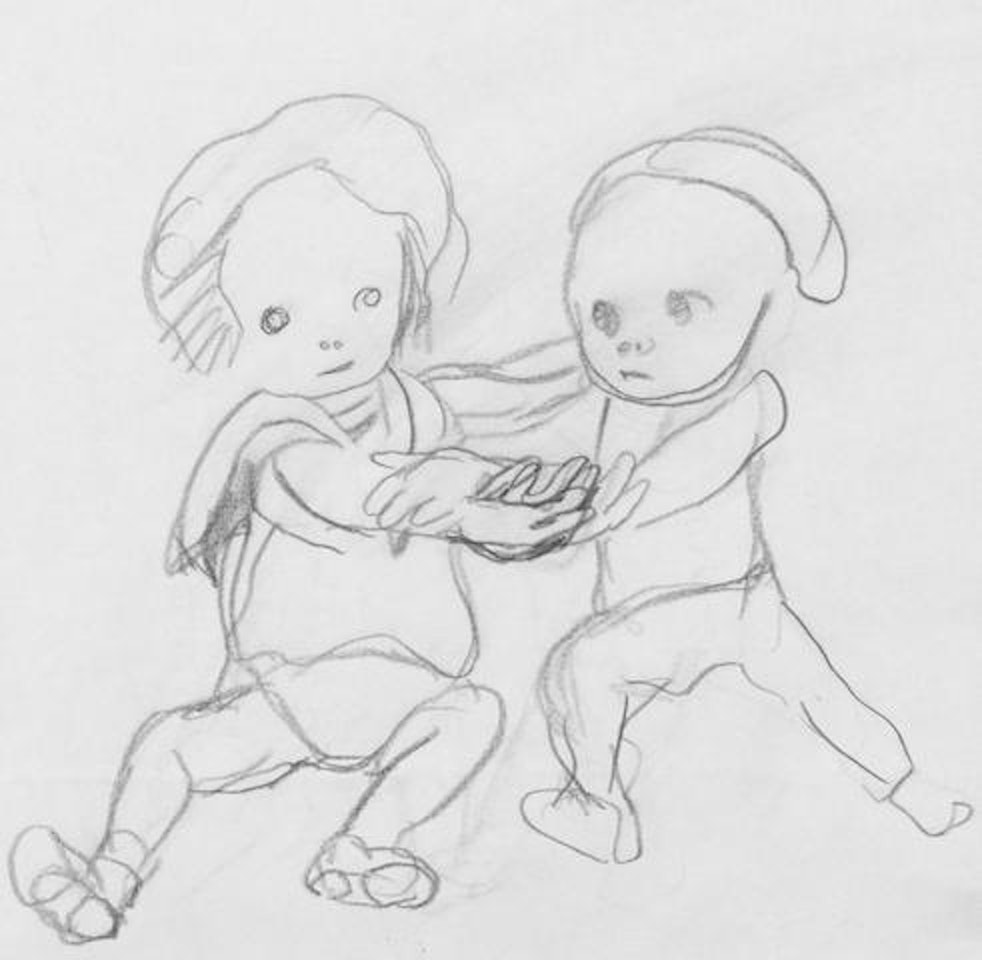 Deux enfants by Leonard Tsuguharu Foujita