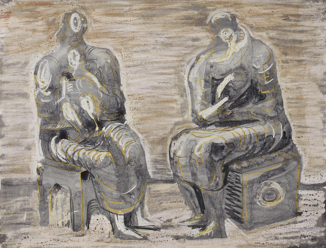 TWO WOMEN AND CHILDREN by Henry Moore