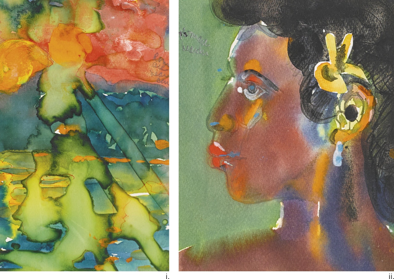 SUNSET; JACQULINE [TWO WORKS] by Romare Bearden