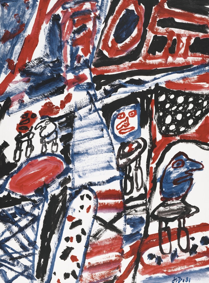 SITE AVEC 4 PERSONNAGES  by Jean Dubuffet