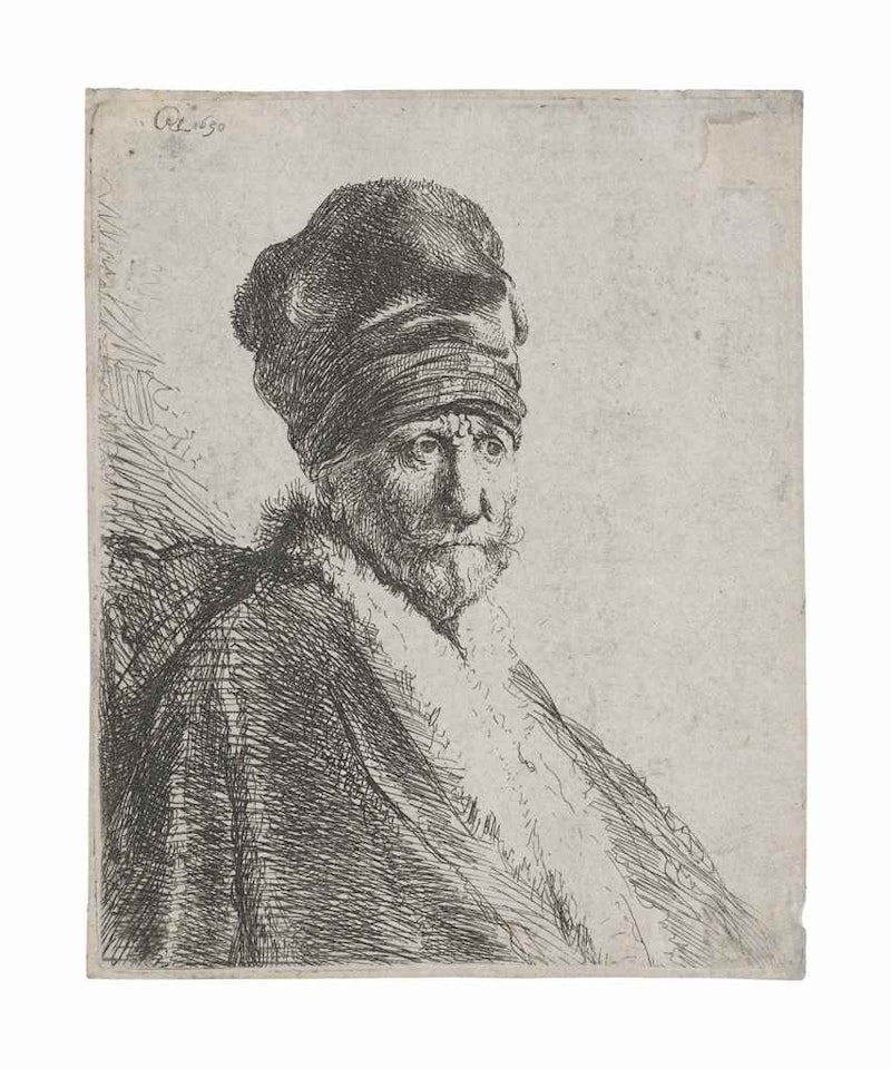 Bust of a Man wearing a High Cap (The Artist's Father?) by Attributed to Rembrandt Harmensz van Rijn