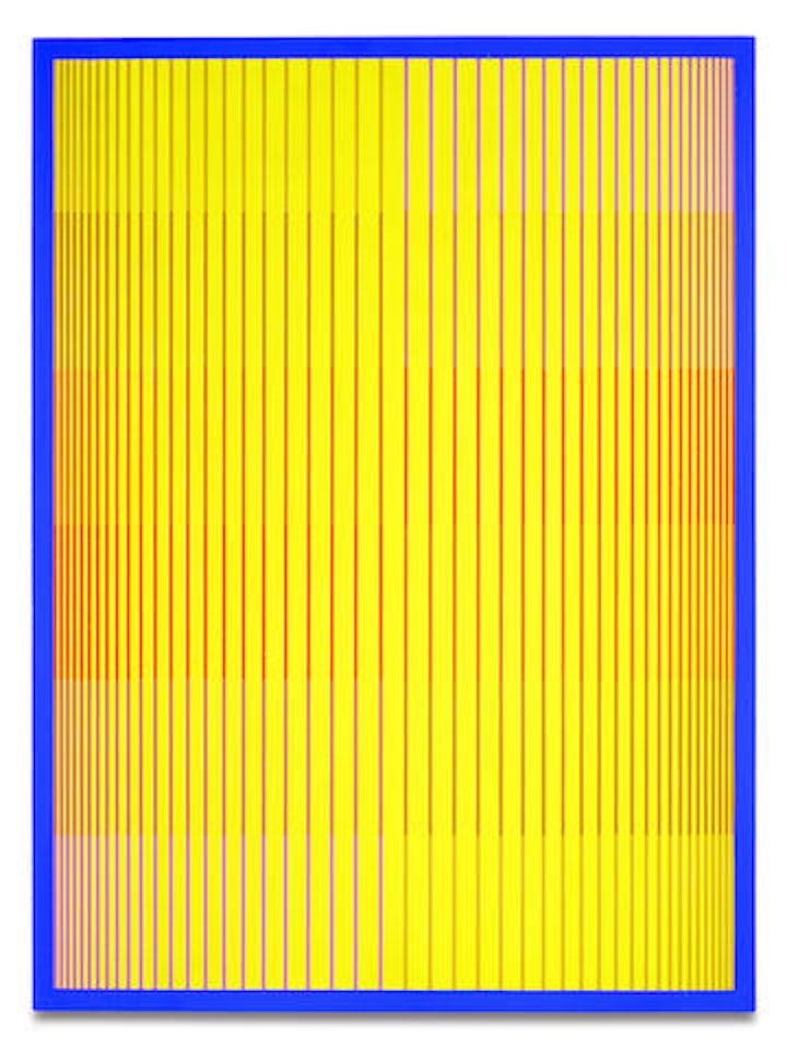 Soft Yellow With Dark Blue 1982 by Richard Anuszkiewicz