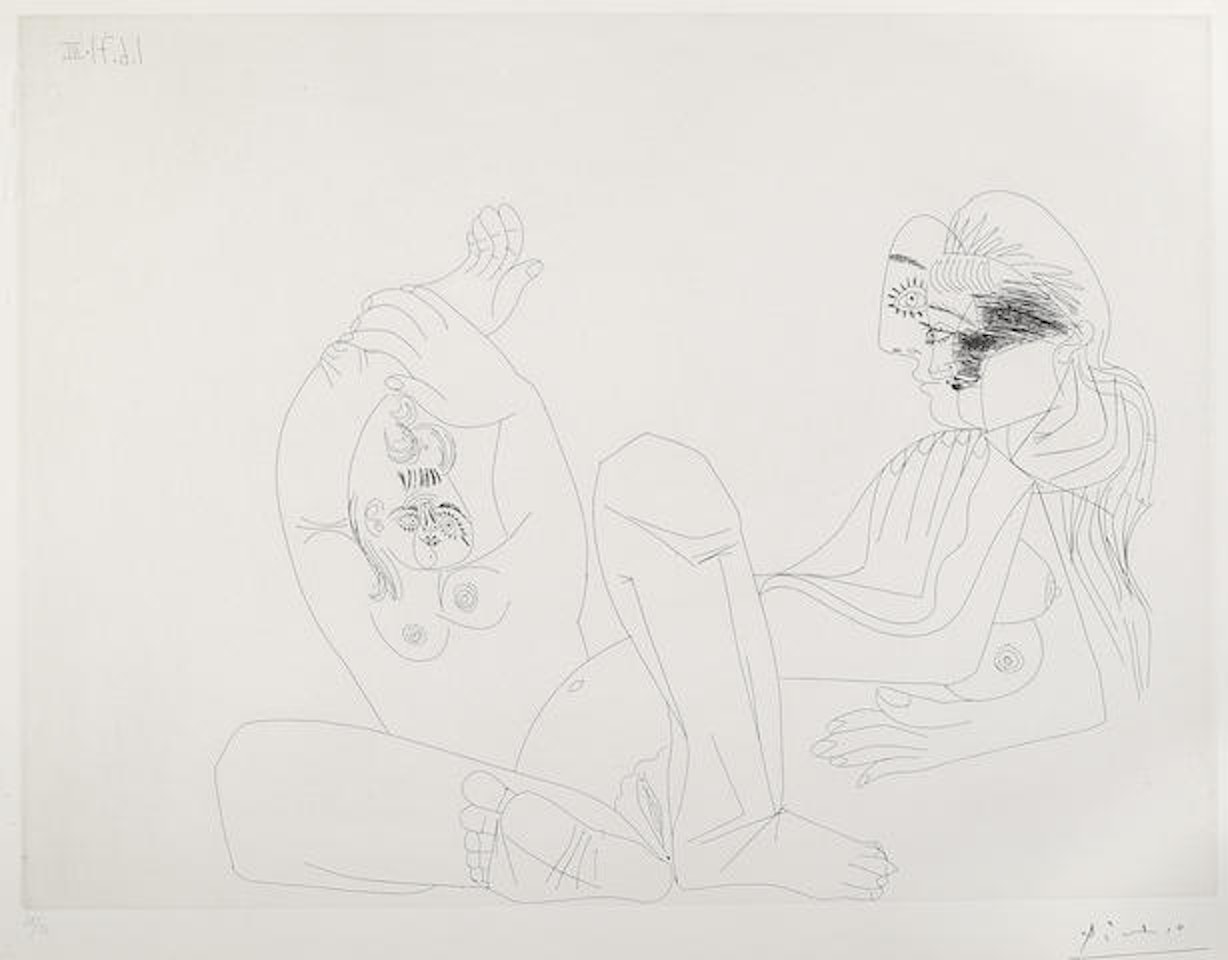 Deux Femmes, une en Raccourci et une Repliée sur elle-même, pl. 141, from Series 156 by Pablo Picasso