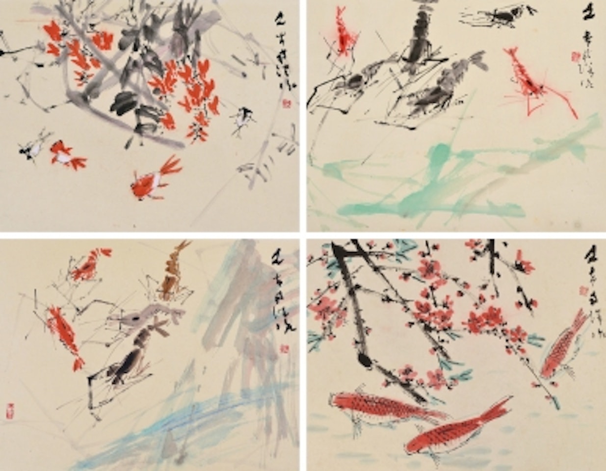 Fishes, Shrimps by Chen Wen Hsi