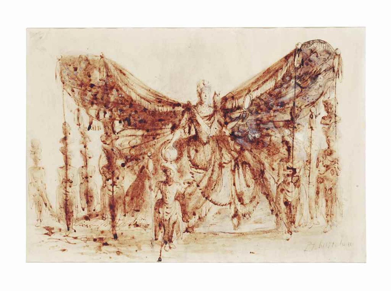 Project for the costume of the Queen of the Night in Mozart's "Magic Flute" by Pavel Tchelitchew