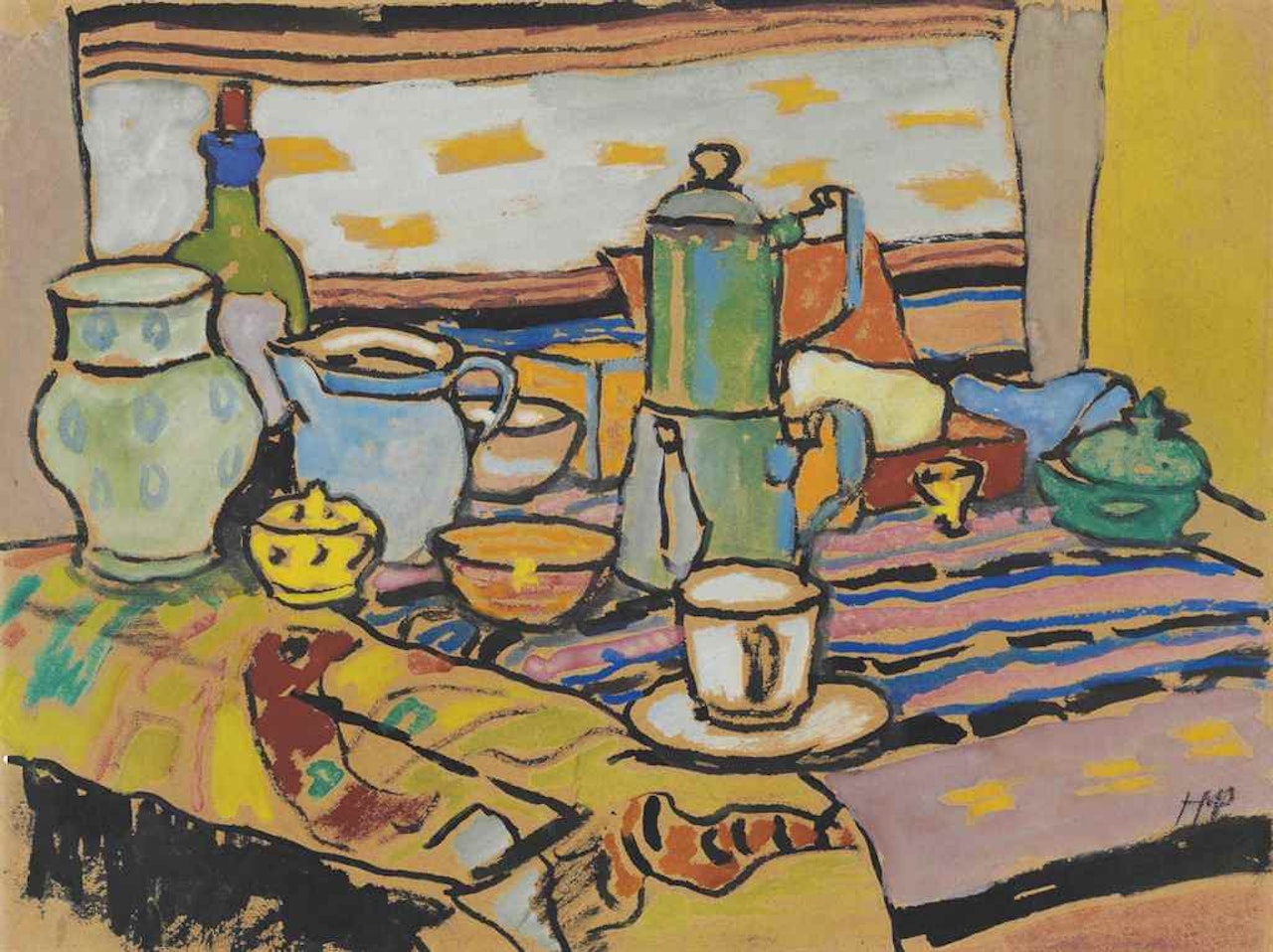 Stilleben mit Krügen by Max Pechstein