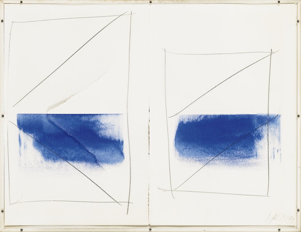 BLEU ET GRAPHITE/QUADRILLE by Jean Degottex