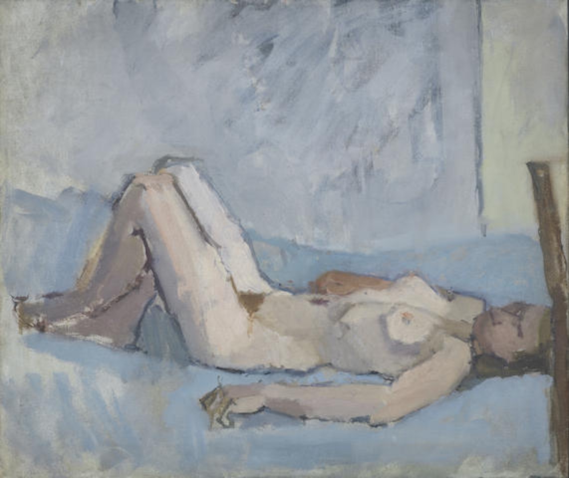 Nude on Back with Knees Raised by Euan Uglow