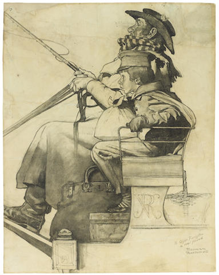 Study for The Christmas Coach (Dover Coach) by Norman Rockwell