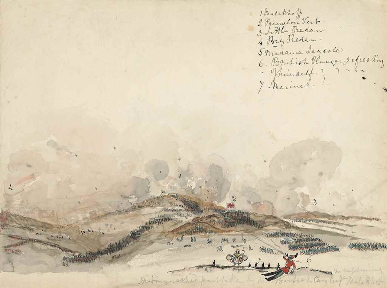 Two views of Malakoff; and A view of Sevastapol, during the Crimean War by English School