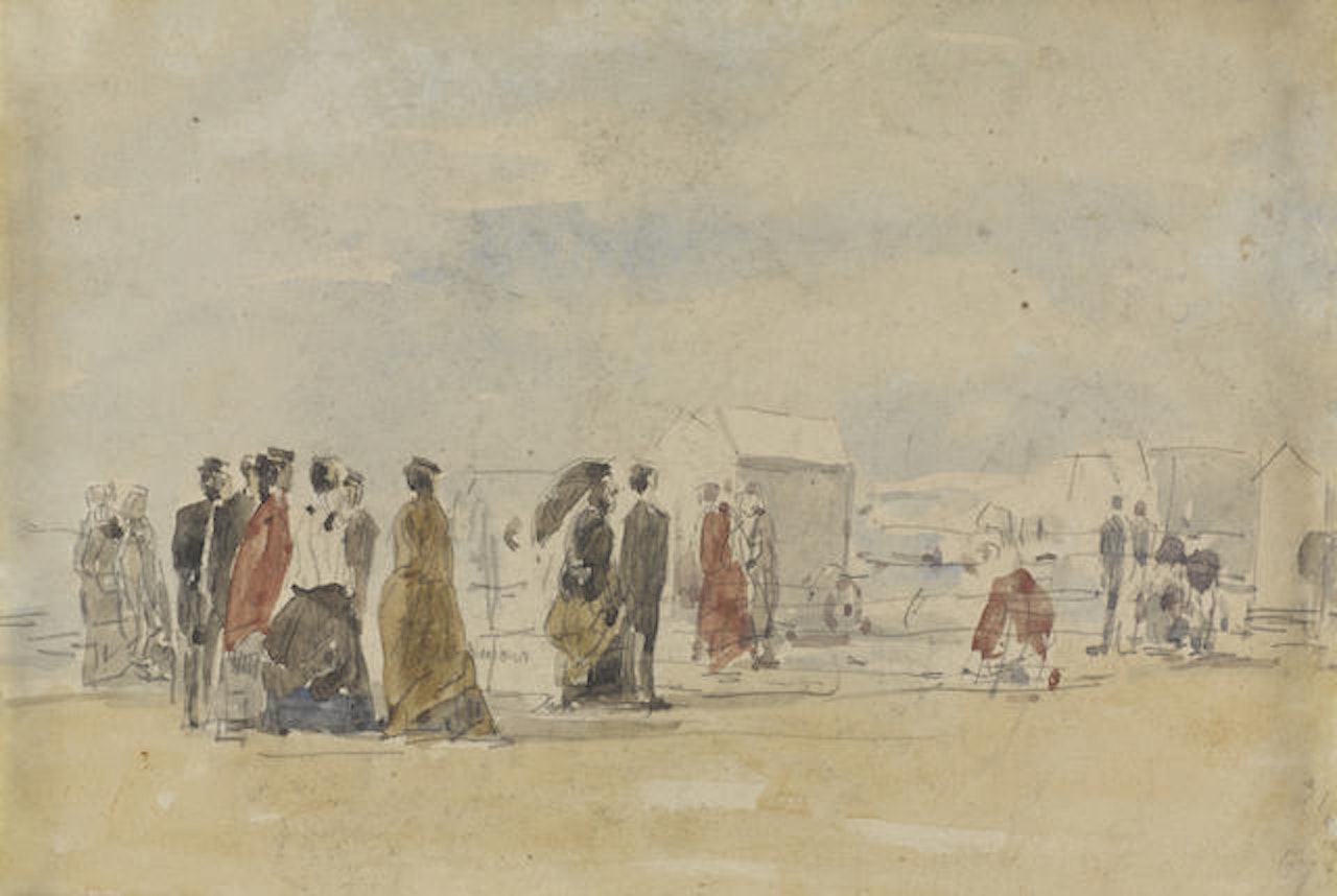 Scène de plage by Eugène Boudin