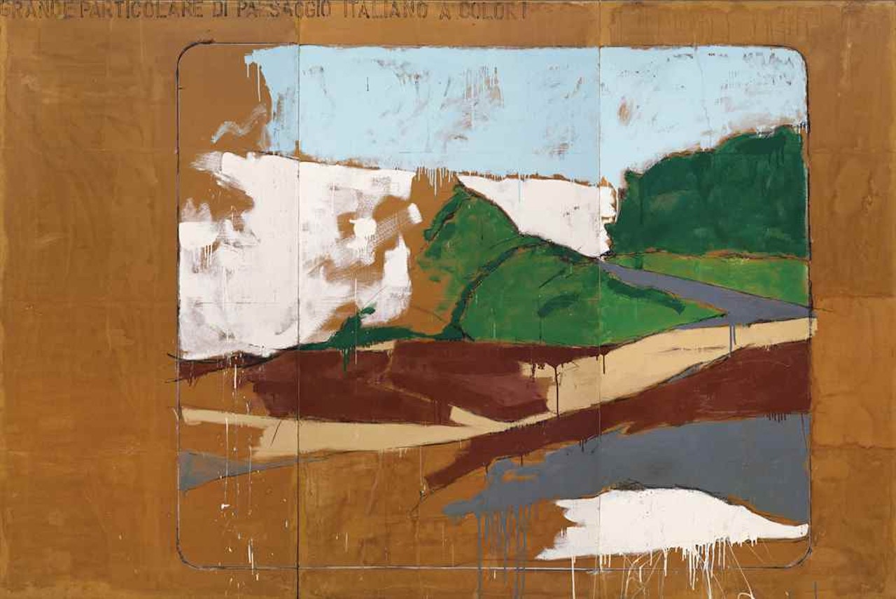 Grande particolare di paesaggio italiano a colori (Big Detail of an Italian Landscape in Colour) by Mario Schifano