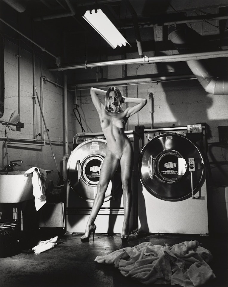 DOMESTIC NUDE III: IN THE LAUNDRY ROOM AT THE CHÂTEAU MARMONT, HOLLYWOOD', 1992 by Helmut Newton