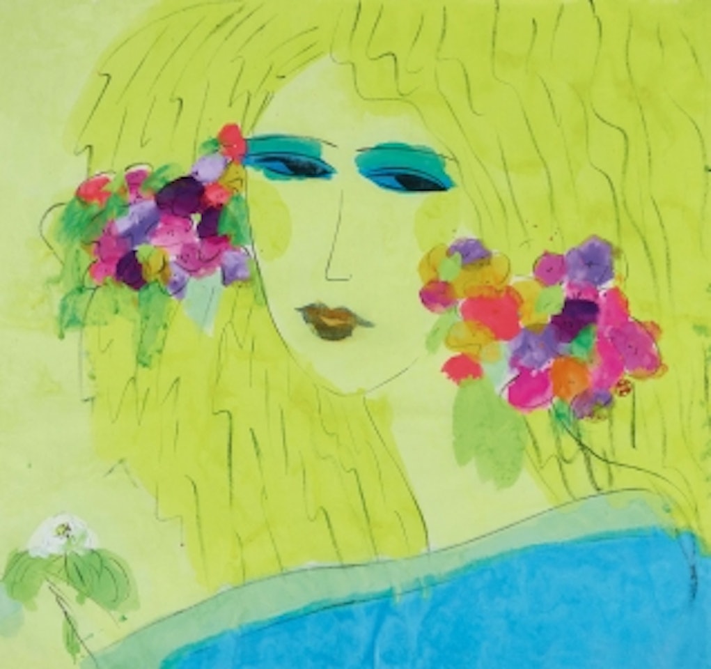 Woman With Flowers by Walasse Ting
