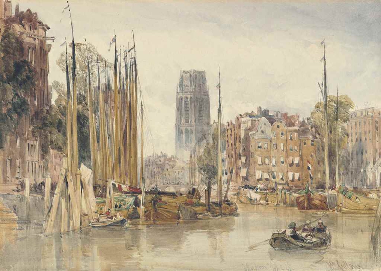 View of the Laurenskerk, Rotterdam, from the canal by William Callow