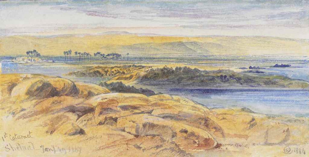 The First Cataract at Shelaal on the River Nile, Egypt by Edward Lear