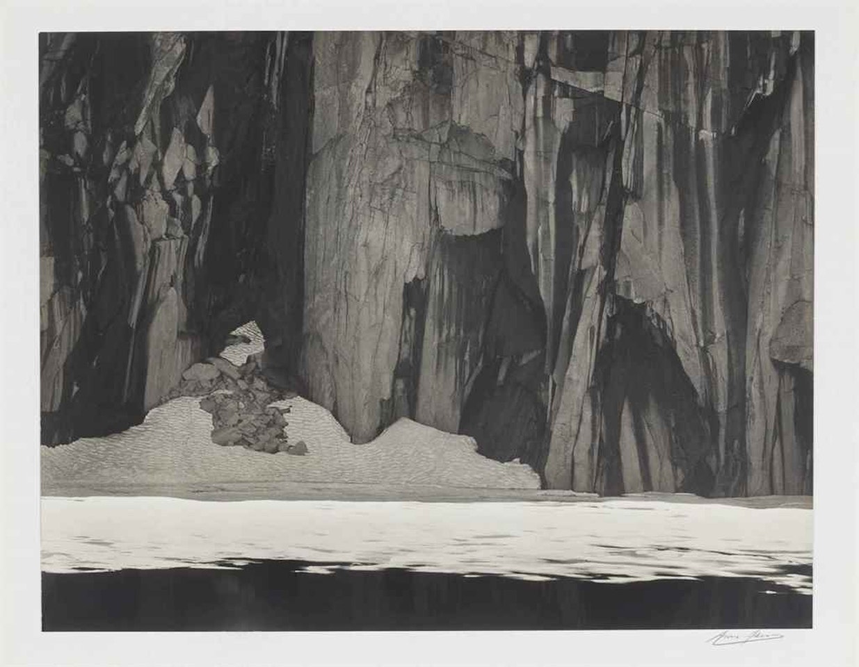 Frozen Lake and Cliffs, Kaweah Gap, Sierra Nevada, California by Ansel Adams