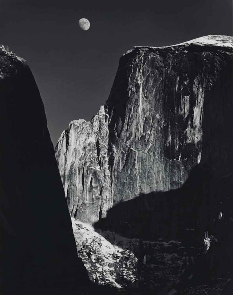 Moon and Half Dome, Yosemite Valley by Ansel Adams