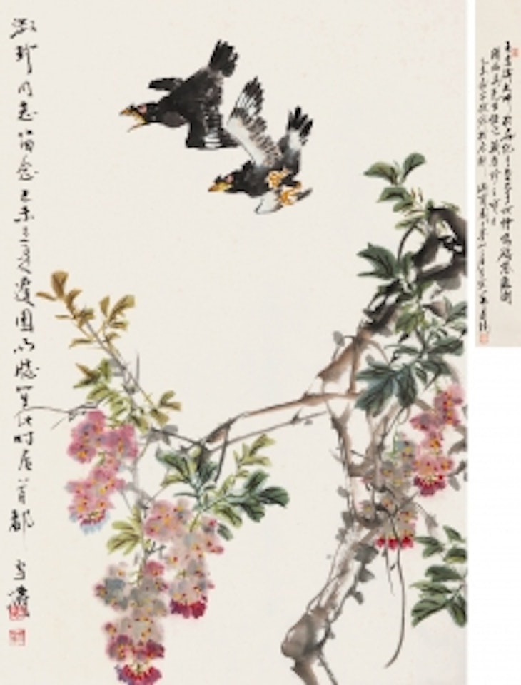 MYNA AND WISTERIA by Wang Xuetao