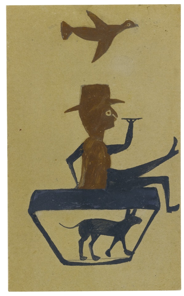 CONSTRUCTION WITH MAN SMOKING by Bill Traylor