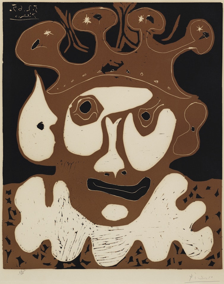 TÊTE DE BOUFFON, CARNAVAL (BLOCH: 1193; BAER: 1356) by Pablo Picasso