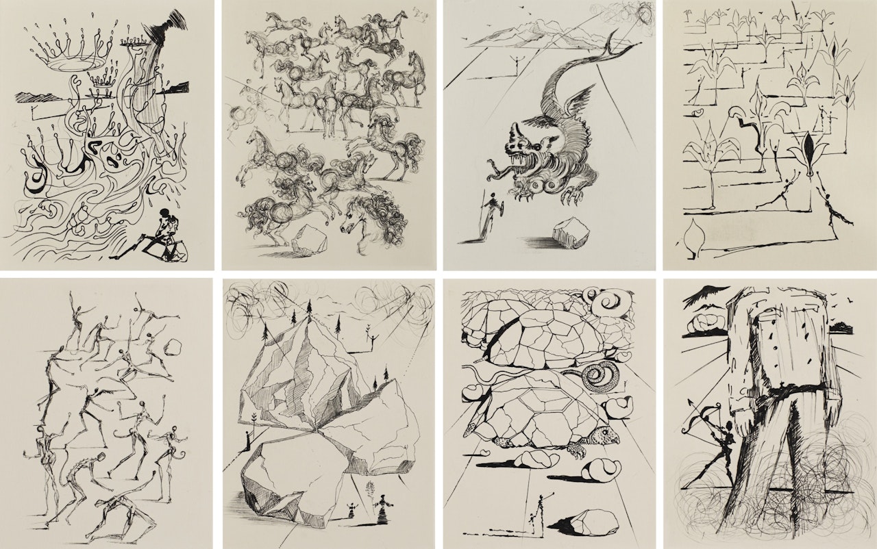 POÈMES DE MAO TSE-TOUNG (SET OF 8 WORKS) by Salvador Dali