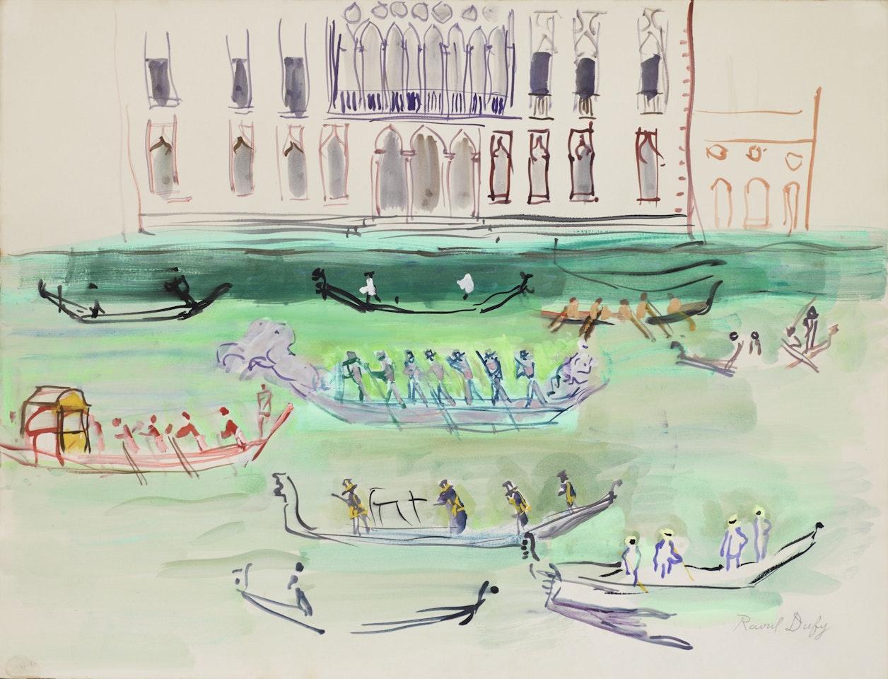 GONDOLES SUR LE GRAND CANAL by Raoul Dufy