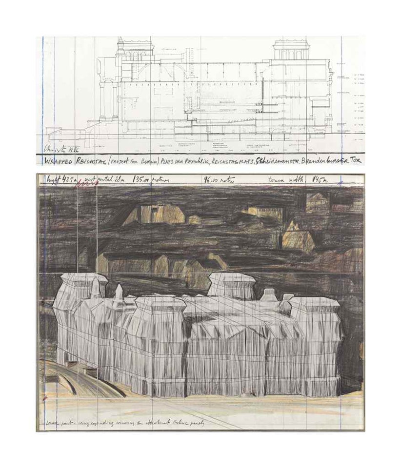Wrapped Reichstag (project for Berlin) by Christo
