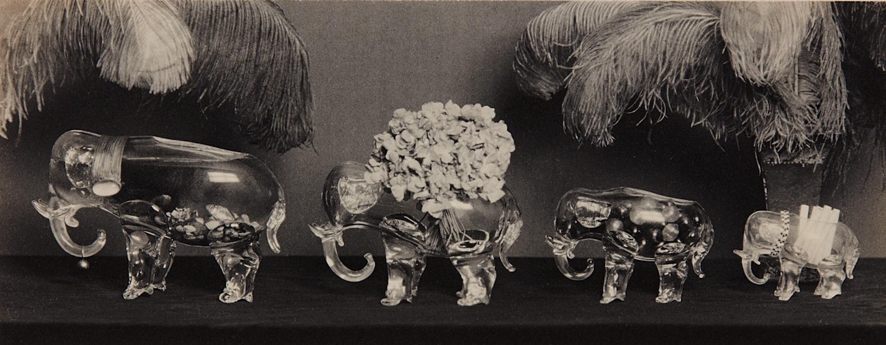 Four Glass Elephants by Paul Outerbridge, Jr