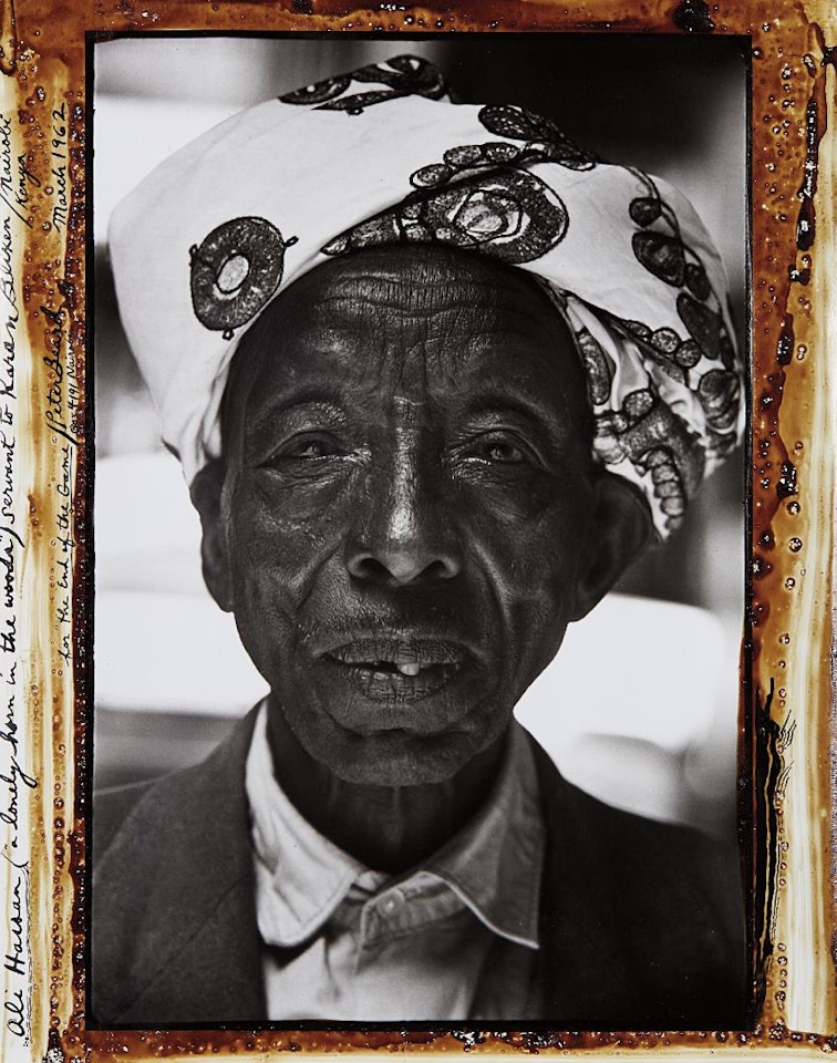 Ali Hassan ("a lonely horn in the woods") Servant to Karan Blixen, Nairobi Kenya for the End of the Game by Peter Beard