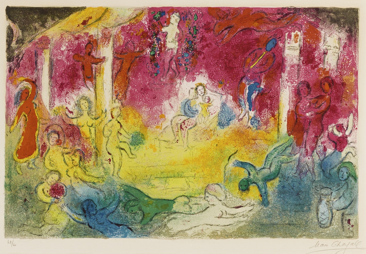 TEMPLE AND THE HISTORY OF BACCHUS (M. 346) by Marc Chagall