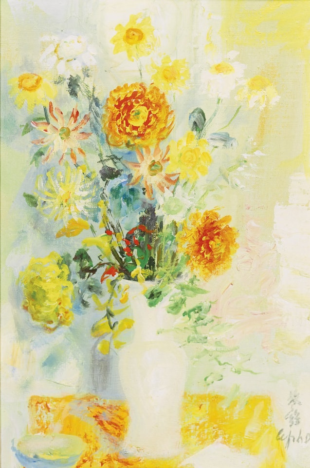 BOUQUET DE FLEURS ORANGES ET JAUNES by Le Pho