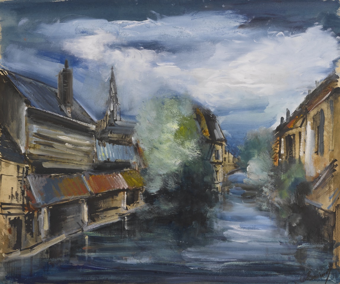 LES LAVOIRS SUR LES BORDS DE L'EURE, CHARTRES by Maurice de Vlaminck