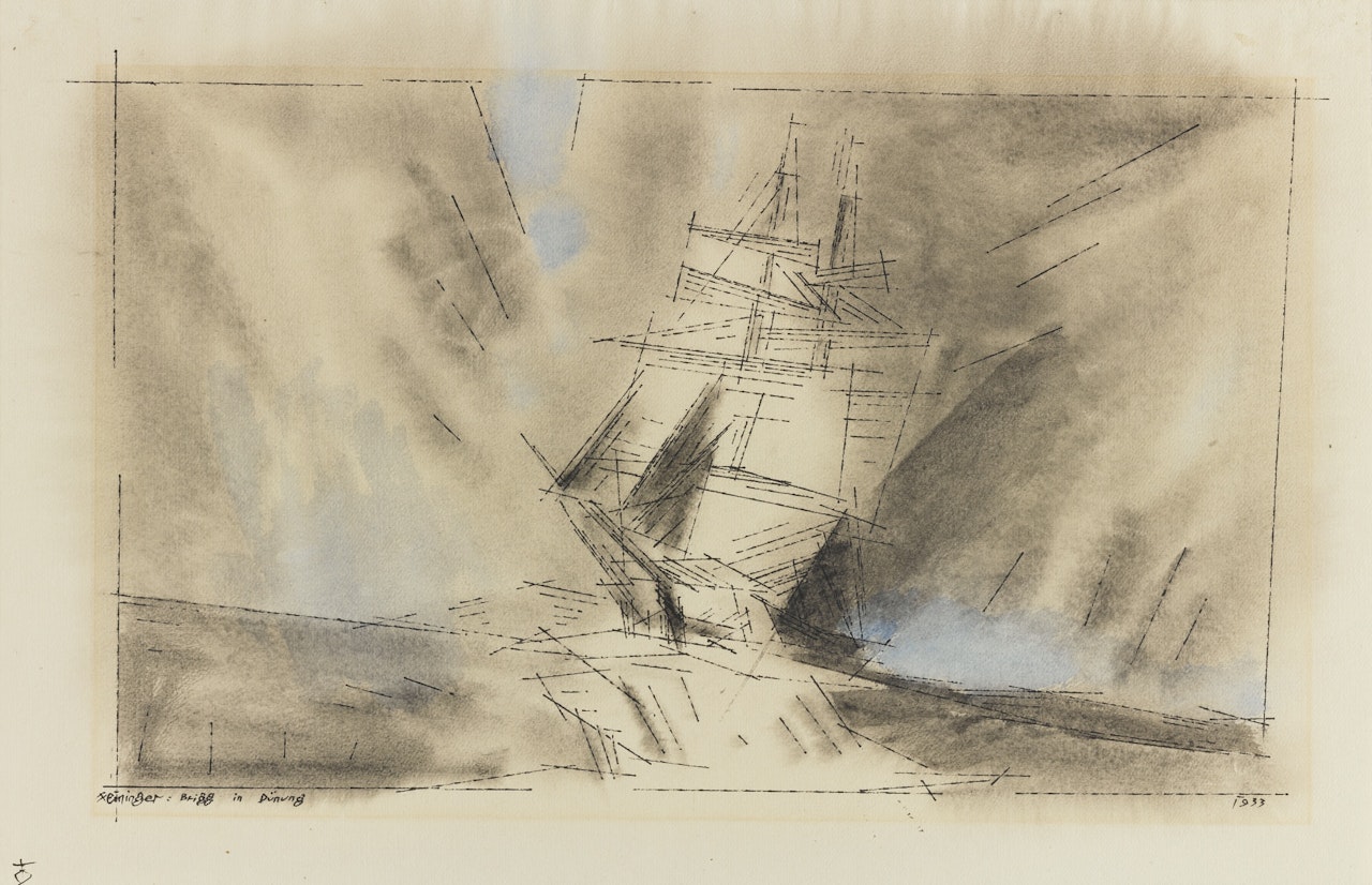 BRIGG IN DÜNUNG by Lyonel Feininger