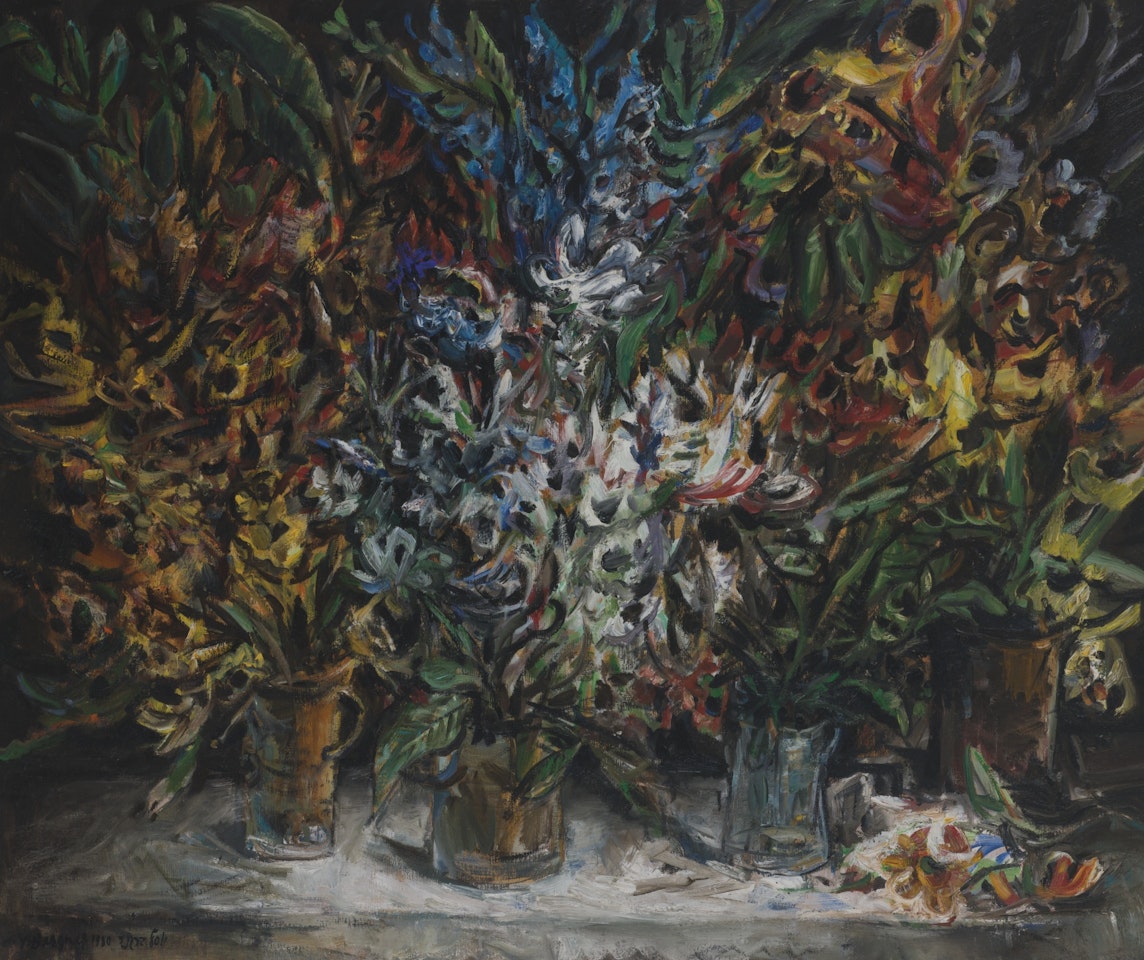 MANY COLORED FLOWERS by Yosl Bergner