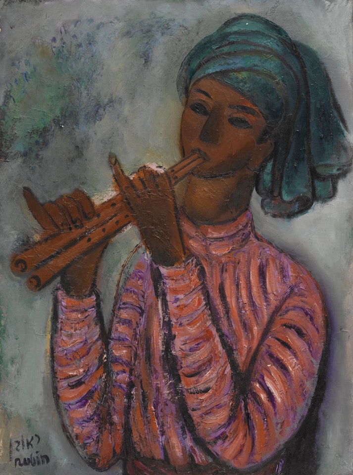 THE FLUTE PLAYER by Reuven Rubin