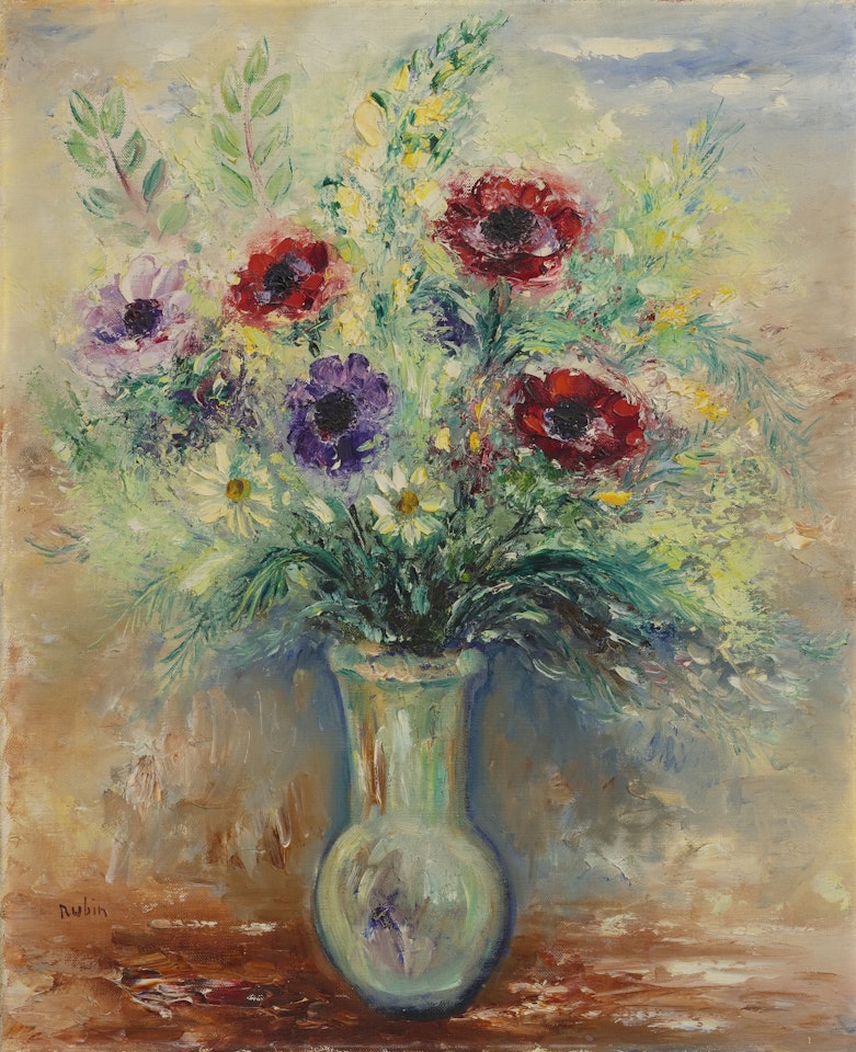 STILL LIFE WITH ANEMONIES by Reuven Rubin