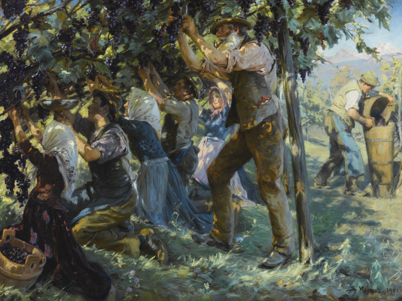 WINE HARVEST IN THE TYROL by Peder Severin Kröyer