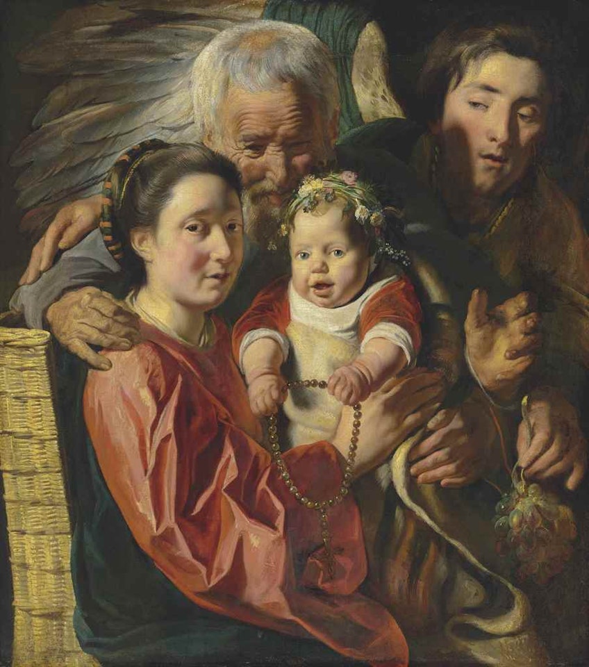 The Holy Family with an angel by Jacob Jordaens