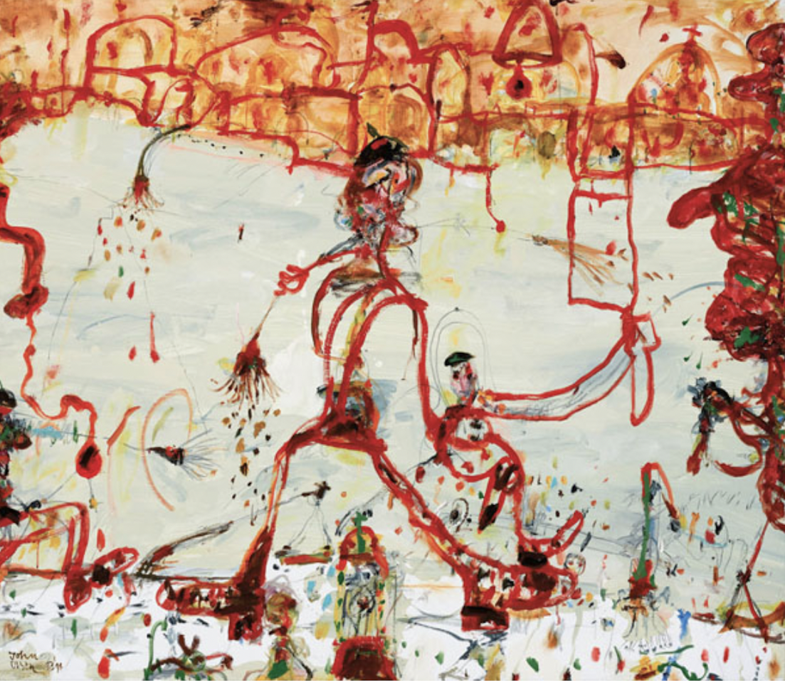 Sweeping St Mark"s Square, Venice by John Olsen