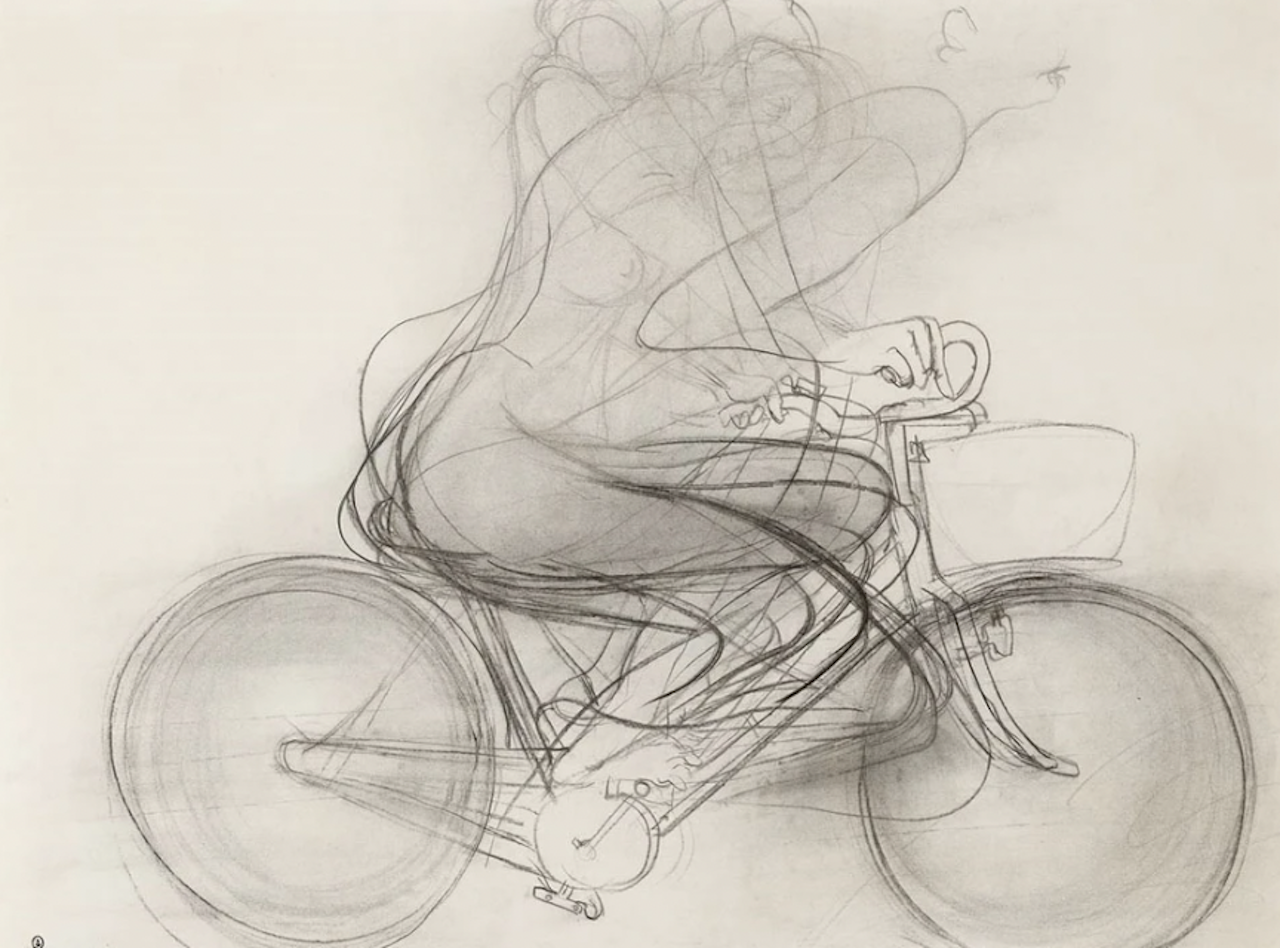 Girl Riding a Bicycle by Brett Whiteley