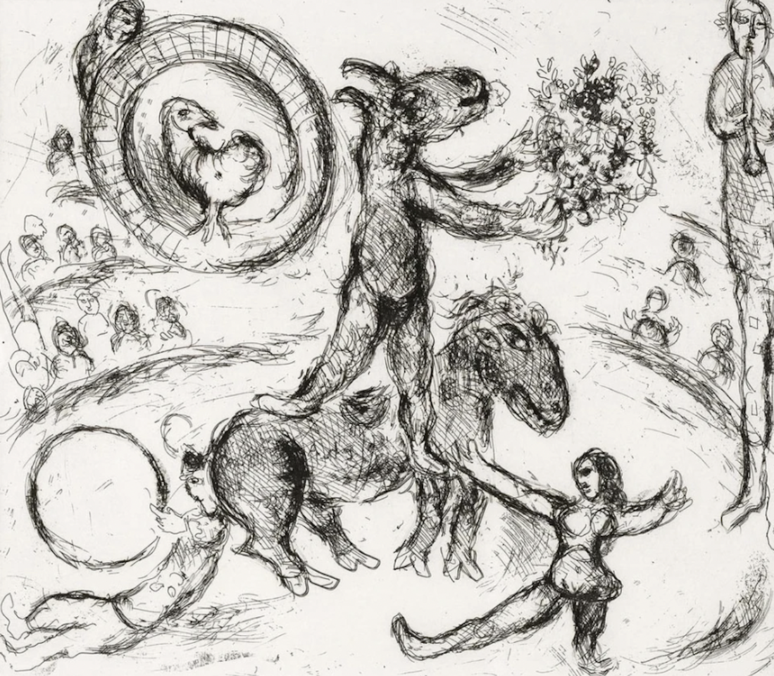 L"Ane au Bouquet de Fleurs by Marc Chagall