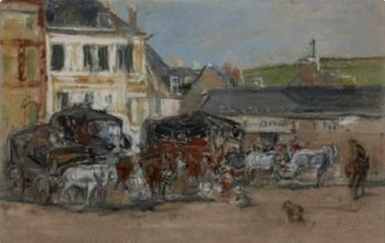 LES CHARRETTES by Eugène Boudin LES CHARRETTES by Eugène Boudin