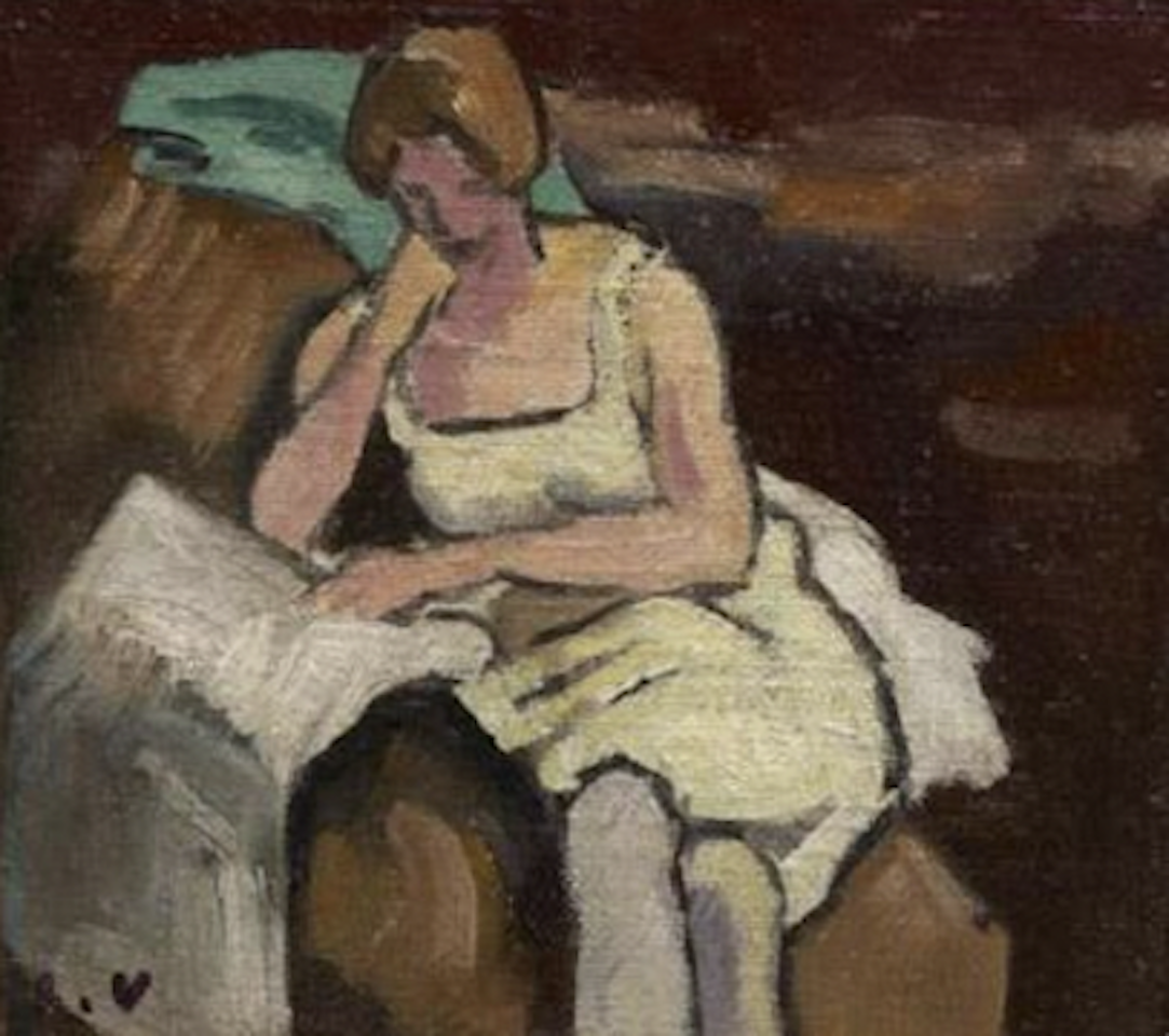 SEATED WOMAN READING by Louis Valtat
