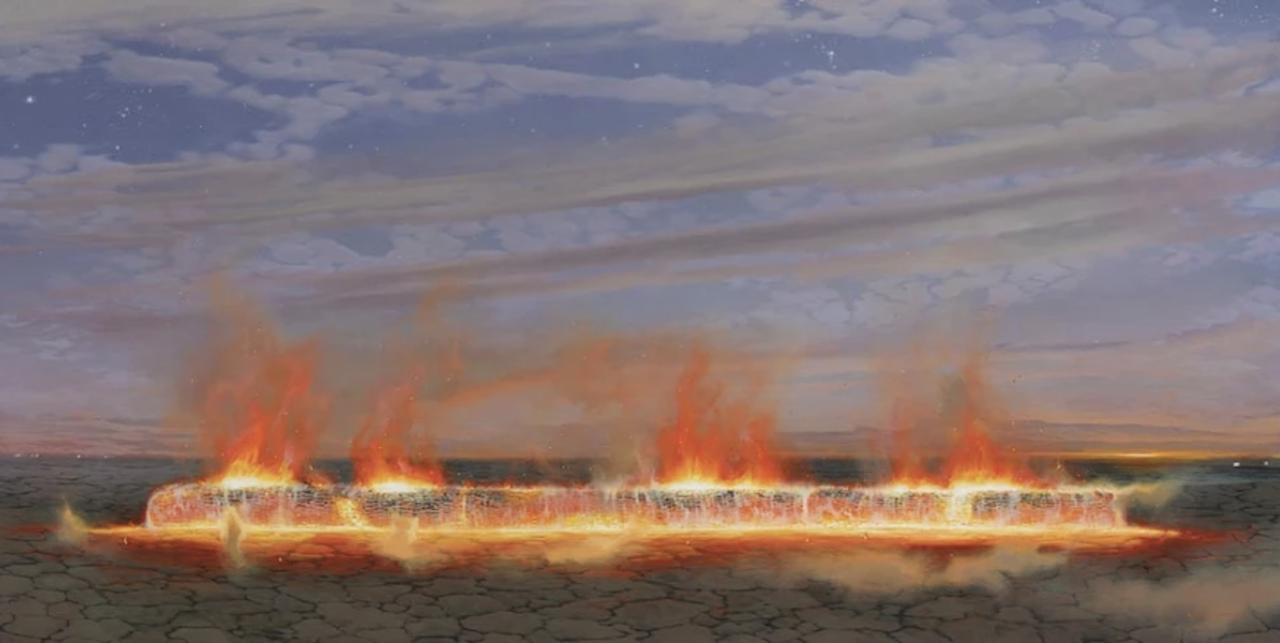 Incendiary Dawn by Tim Storrier