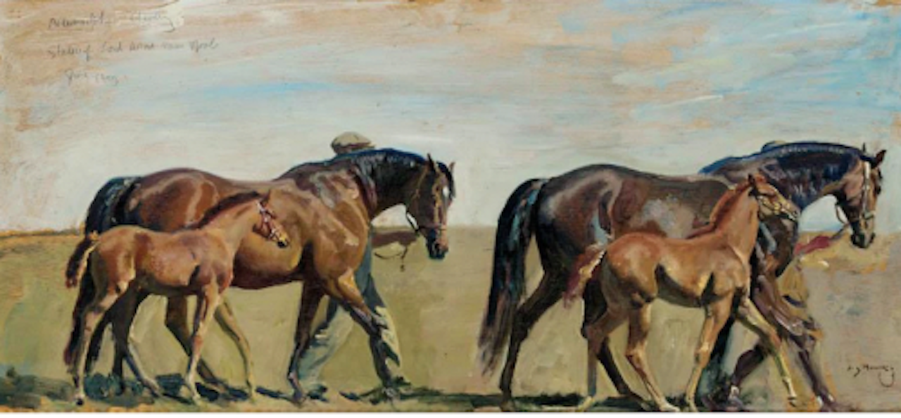 Studies of Lord Astor"s Mares and Foals by Alfred James Munnings